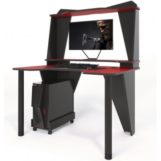 Gaming table with add-on Ivar 2 120 Zeus red + black