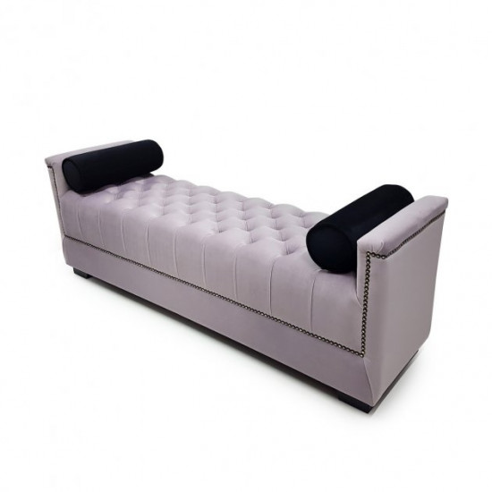 Banquette Damascus 1 Lilac (150x40x50 cm) Soft Velor Capiton for the hallway, bedroom, living room