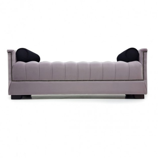 Banquette Damascus 1 Lilac (150x40x50 cm) Soft Velor Capiton for the hallway, bedroom, living room