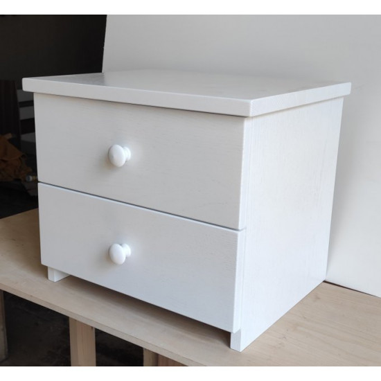 Wooden bedside table Palermo White enamel