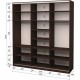 Three-door wardrobe Roko 179.2x242x60 cm Mirror Wenge Oak (20200024337)