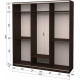 Three-door wardrobe Roko 224.2x242x60 cm chipboard + Mirror Wenge Oak (20200024308)