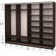 Sliding wardrobe four doors Roko 238.4x242x60 cm Mirror Oak wenge (20200024633)