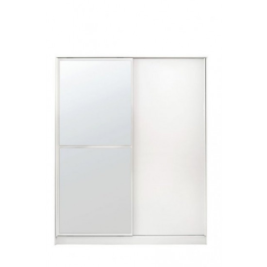 Two-door wardrobe with mirror Embawood Aledo 180 white