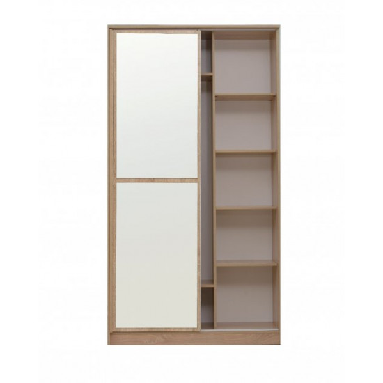 Two-door wardrobe with mirror Embawood Aledo 120 sonoma oak