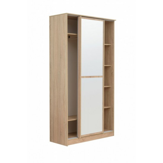 Two-door wardrobe with mirror Embawood Aledo 120 sonoma oak