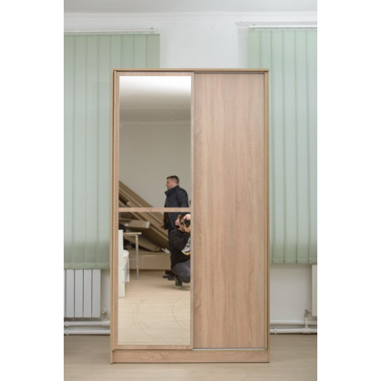 Two-door wardrobe with mirror Embawood Aledo 120 sonoma oak