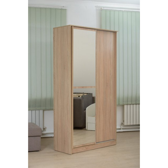 Two-door wardrobe with mirror Embawood Aledo 120 sonoma oak