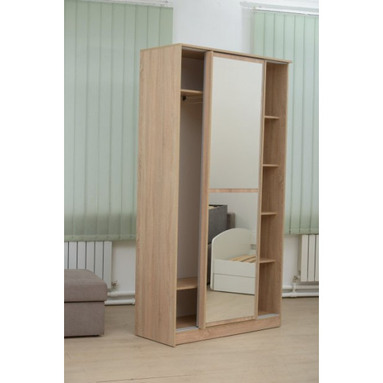 Two-door wardrobe with mirror Embawood Aledo 120 sonoma oak