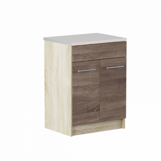 Kitchen module Eco Bottom sink 600 with worktop Combi Oak Sonoma Truffle 60x46x85 cm