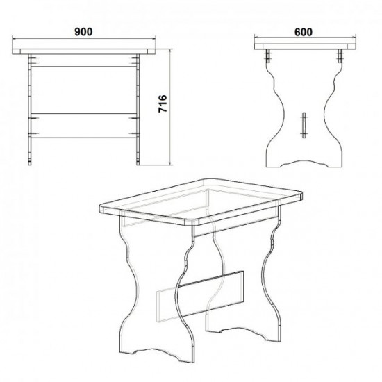 Kitchen table Kompanit KS 2 oak sonoma