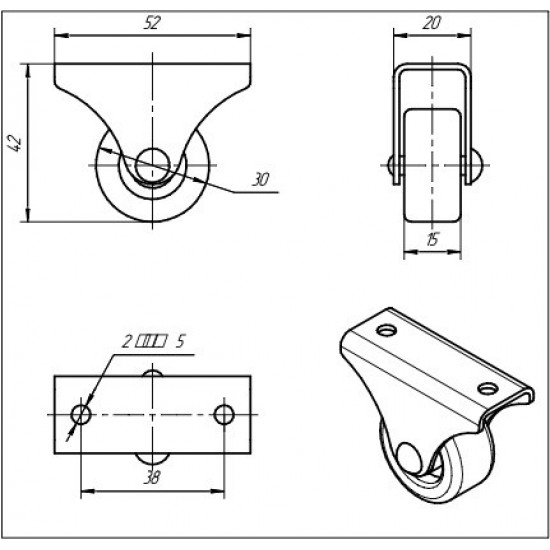 Roller support H42 rubber