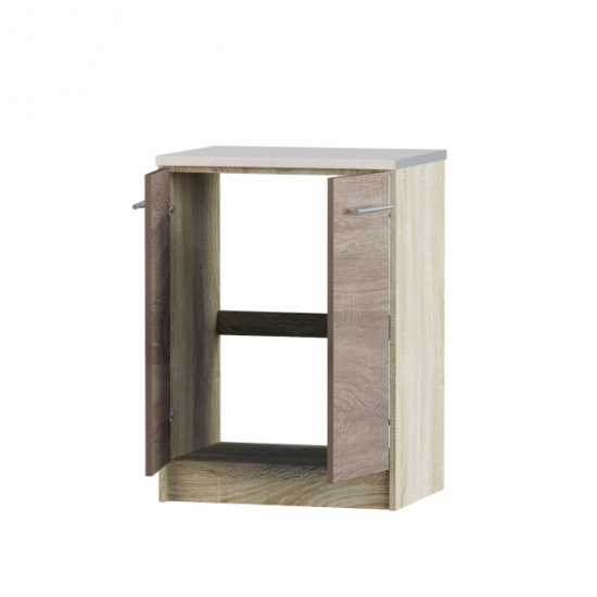 Kitchen Eco module Bottom 600 + worktop Omni Home Combi Sonoma Oak + Truffle 60x46x85 cm