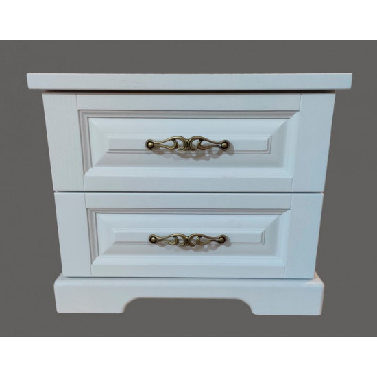 Bedside table made of solid oak Classic White enamel