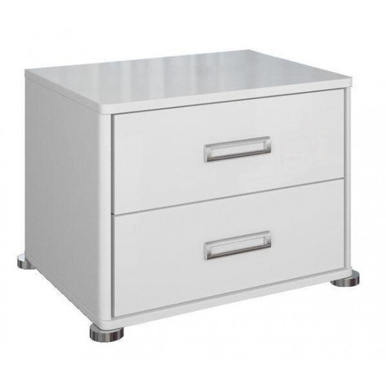 Bedside table Miro-Mark Bella 2SH modern Gloss white (31205)