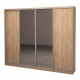 Four-door wardrobe ROKO 238.4x242x45 cm chipboard + Mirror Sonoma Oak (20200025422)