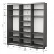 Three-door wardrobe ROKO 224.2x242x60 cm chipboard + Mirror Gray (20200027561)