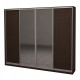 Four-door wardrobe ROKO 238.4x242x45 cm chipboard + Mirror Oak Wenge (20200025098)