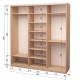 Three-door wardrobe ROKO 239.2x242x60 cm chipboard + Mirror Milky Oak (20200024388)