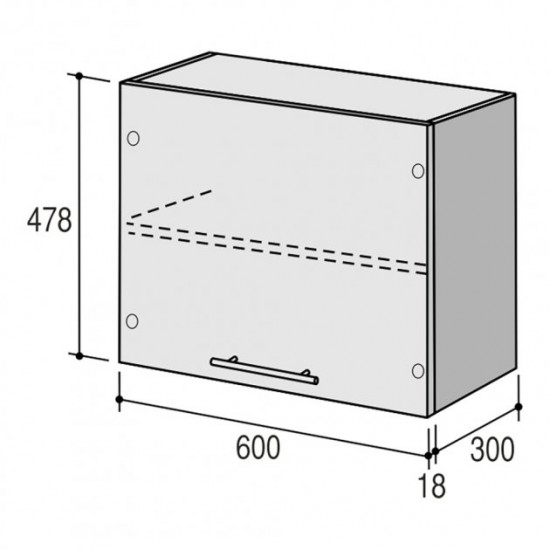 Upper module ROKO Rune 60x30x47.8 cm Smoky Oak (20200028580)