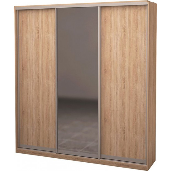 Three-door wardrobe Roko 179.2x45x242 cm chipboard + Mirror Sonoma Oak (20200025369)