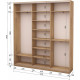 Three-door wardrobe Roko 179.2x45x242 cm chipboard + Mirror Sonoma Oak (20200025372)