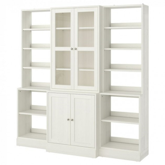 Bookcase / glass door IKEA HAVSTA 203x47x212 cm white (792.659.26)