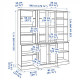 Bookcase / glass door IKEA HAVSTA 203x47x212 cm white (792.659.26)