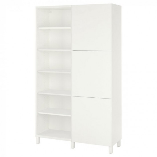 Книжковий шафа з дверима IKEA BESTA 120x42x202 см білий (293.017.62)