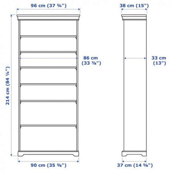 Книжковий шафа IKEA LIATORP 96х214 см білий (001.165.95)