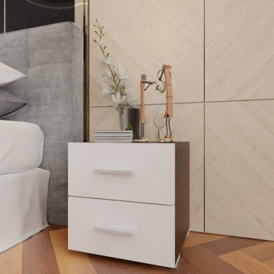 Bedside table with 2 drawers RedWood Sydney W400*H420*D400 Wenge\White RLST11wengewhite