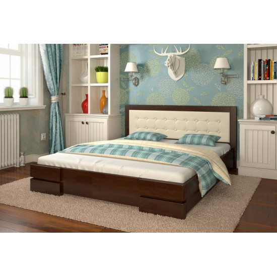 Double bed 160x200 Regina Arbor Drev pine tree Walnut Dark