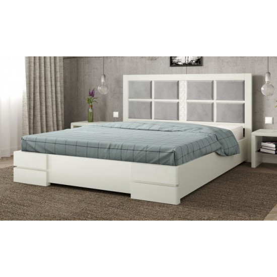 Double bed 160x190 Cardinal-2 with lifting mechanism Arbor Drev beech wood White