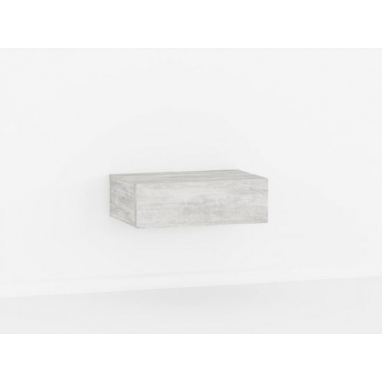 Wall-mounted bedside table with one drawer, concrete W462|H146|D304