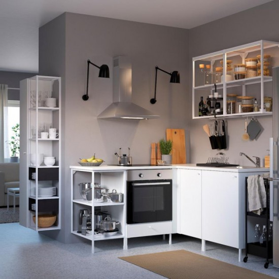 Cutout kitchen IKEA ENHET 170.5x63.5x222 cm white (993.379.27)