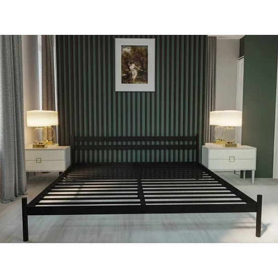 Metal bed Comfort 140x190 cm Black