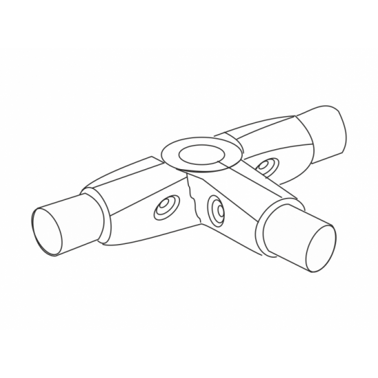 DC T-shaped connection R-44 for pipe D-25 mm.