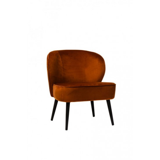 Armchair Fabio 720*620*700 metal painted black / fabric corduroy color Copper Wind Furniture