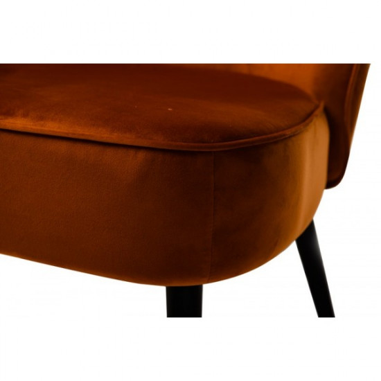 Armchair Fabio 720*620*700 metal painted black / fabric corduroy color Copper Wind Furniture