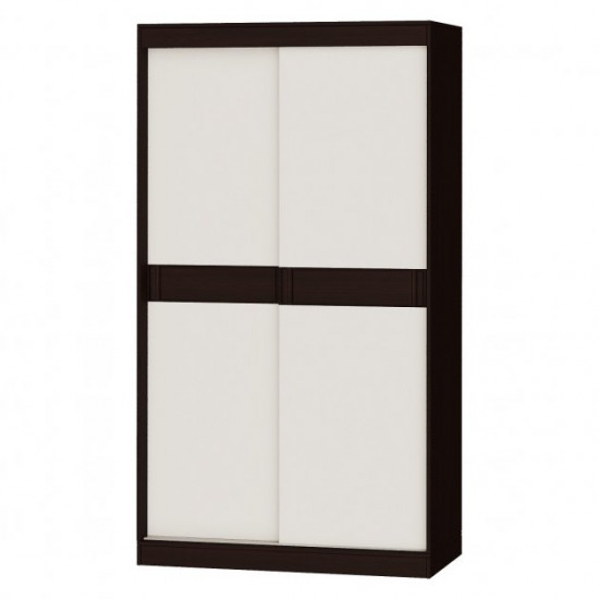 Sliding wardrobe (two doors) Sonata 1200x2170x600 made of laminated chipboard color Wenge Dark/White Everest