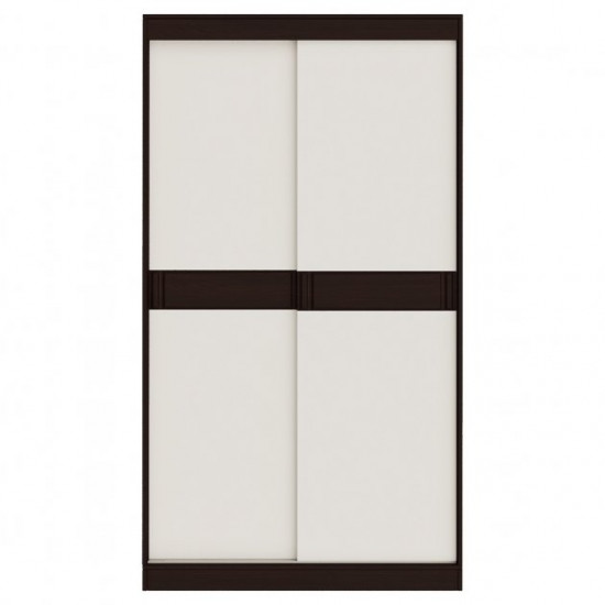 Sliding wardrobe (two doors) Sonata 1200x2170x600 made of laminated chipboard color Wenge Dark/White Everest