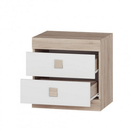 Bedside table in the bedroom Sonata 500x380x500 mm chipboard Sonoma oak + white Everest