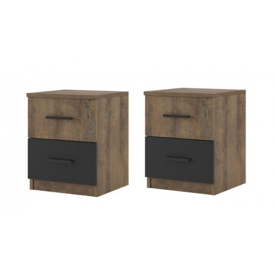 Bedside table Svit Mebliv Lotus Set of 2 pcs 400x510x405 made of chipboard Frigate Oak/Anthracite