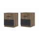 Bedside table Svit Mebliv Lotus Set of 2 pcs 400x510x405 made of chipboard Frigate Oak/Anthracite