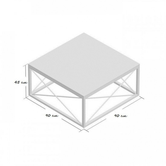Журнальний-кавовий столик GoodsMetall у стилі Лофт 900х900х450 (ЖС1169)