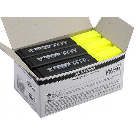 Text marker yellow JOBMAX (12 pcs per pack) Buromax (BM.8902-08)