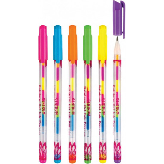 Set of Centrum Rainbow Gel pens with glitter 6 pcs 0.8 mm (4030969807873)