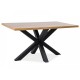 Dining table for living room, kitchen Cross 150x90 natural veneer oak/metal black Signal