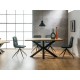 Dining table for living room, kitchen Cross 150x90 natural veneer oak/metal black Signal