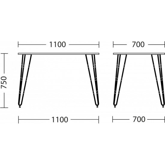 Dining table Nowy Styl ALLER ordf ALU (18)-1100*700*750 BEECH ARTISAN